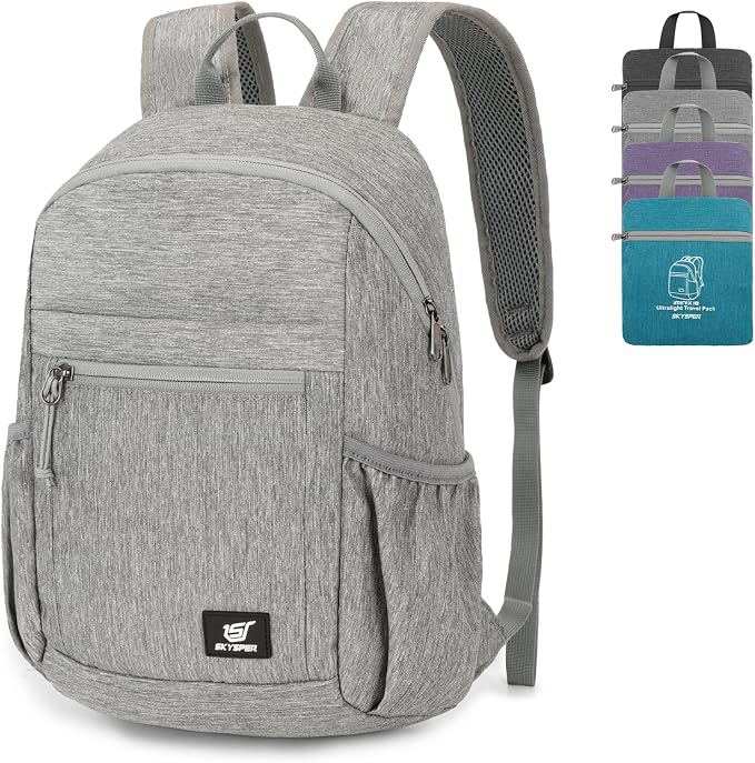 SKYSPER Anti Theft Hiking Backpack, 18L RFID Packable Travel Daypack, Lightweight Foldable Back Pack for Walking Daytrip by SKYSPER