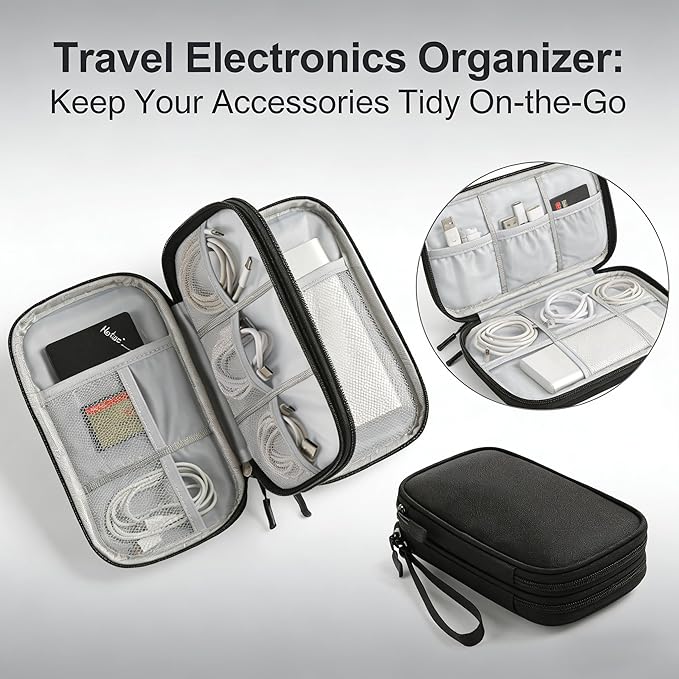 Travel Storage Box - Hard EVA Protective Cover for Mobile Power Bank, Charger, Cable, Phone and Accessories - Portable Storage Bag for Airplane, Business Travel, Home Furnishings - Image 5