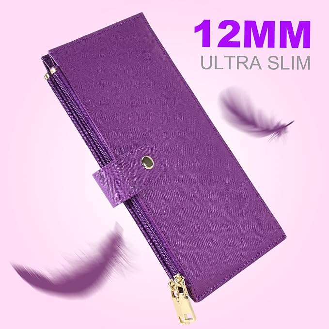 Travelambo RFID Wallet Women Large Size Bifold Multi Card Wallet Case with Zipper Pocke Credit Card Holder for Women - Image 8