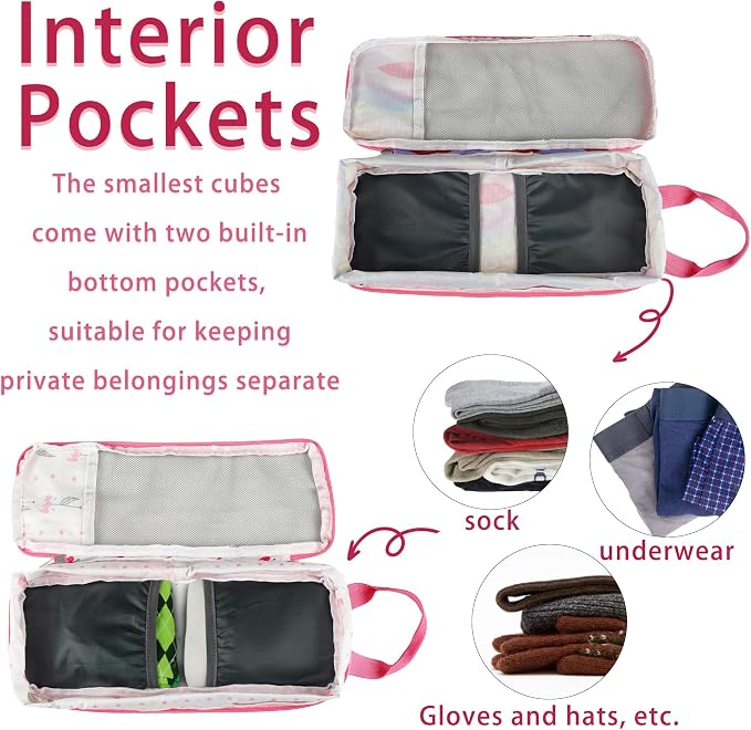 7 Pcs Compression Packing Cubes Travel for Suitcases, Luggage Organizer Washable Storage Bags Set for Backpack Travel- Packaging Cubes for Carry-Ons and Storage - Image 7