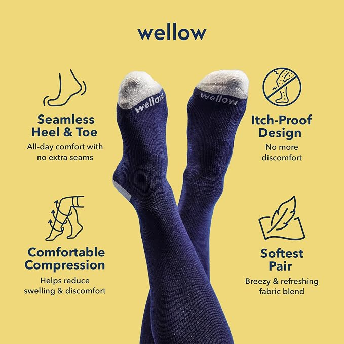 Wellow Knee High Compression Socks for Men & Women, 18–25 mmHg, Bamboo Viscose, Swelling Relief - Image 3