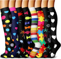 QUXIANG Copper Compression Socks for Women & Men Circulation (8 Pairs) - Best for Running Athletic Cycling - 15-20 mmHg by QUXIANG