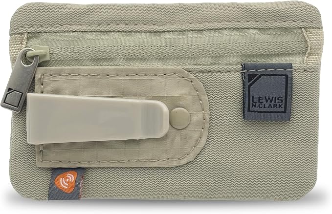 Lewis N. Clark RFID Shield Hidden Clip Stash Money Belt Travel Pouch + Credit Card/Id Holder for Women & Men, Clay by LewisNClark
