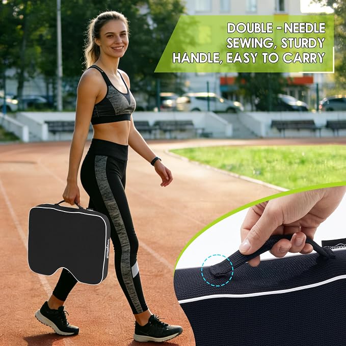 Stadium Cushion with Dual-Layer Foam (30D Support + 40D Memory), High Elasticity & Breathable, Waterproof Thick Bleacher Pad for Long Games, Portable for Outdoor Indoor Seating - Image 6