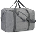 For Spirit Airlines Personal Item Bag 18x14x8 Foldable Travel Duffel Bag Tote Duffle Carry on Luggage for Women and Men 30L (Grey (With Shoulder Strap)) by Narwey