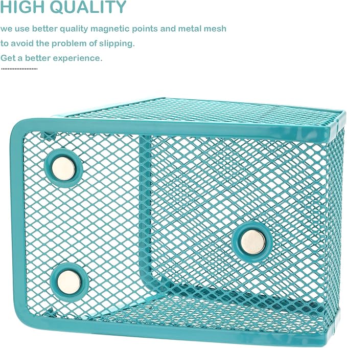 Magnetic Pencil Holder,Mesh Stainless Steel Pen Basket, Metal Writing Utensil Storage Organizer for Whiteboard,Blackboard,Kitchen, Locker, Home, or Office | Metal Writing Utensil Storage Organizer for Whiteboard,Blackboard,Kitchen, Locker, Home, or Office - Image 4