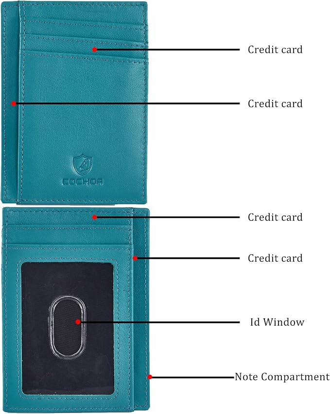 Front Pocket Wallet for Men Women Slim Minimalist Real Leather RFID Blocking Credit Card Holder - Image 4