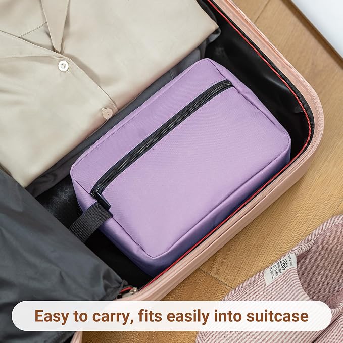 Elviros Travel Toiletry Bag for Women and Men,Lightweight Makeup Bag Hanging Dopp Kit with Shaving Compartment Cosmetic Organizer Small Tool Bag Travel Essentials,Gifts for Women(Lavender Purple) - Image 7