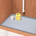 URMONA Waterproof Silicone Under Sink Mat 31'' x 22'' Shelf Liner for Kitchen and Bathroom, Cabinet and Counter Protector, Storage and Organizers, Litter Mat, Pet Cat Puppy Essentials(Light Grey) by URMONA