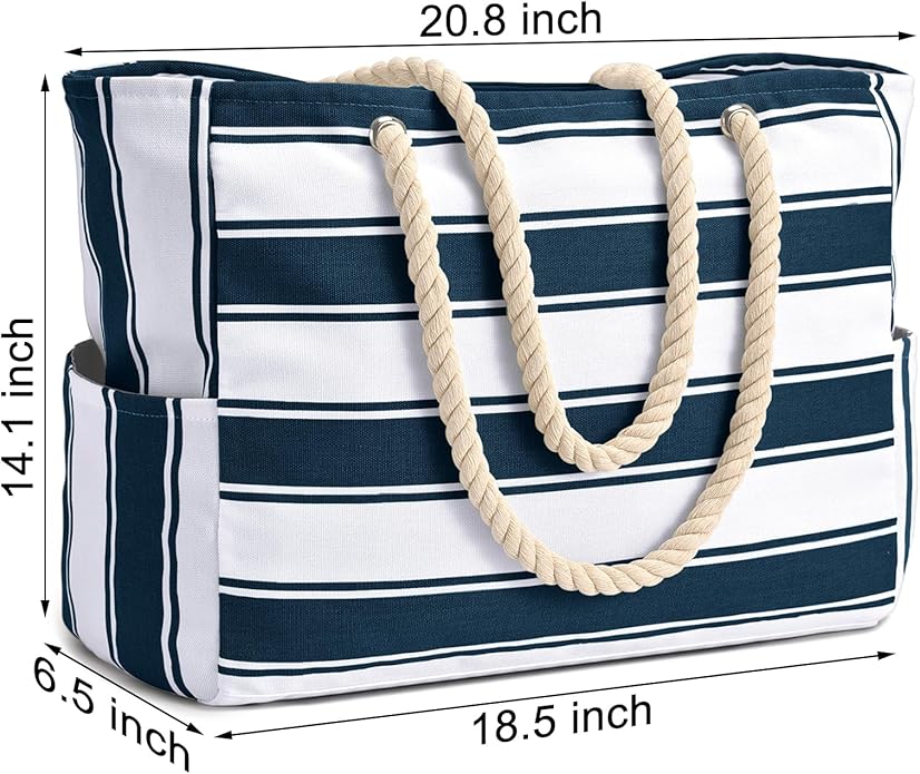 Becokan Beach Bags for Women Large Waterproof Beach Tote Bag Zipper Beach Bags Waterproof Sandproof Swim Pool Bag Large Tote - Image 6