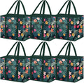 BALEINE 6PK Reusable Grocery Bags, Heavy Duty Shopping Tote Bag | 12'' Long Handles, Reinforced Bottom Keeps Upright, Fold Flat Storage, Water-Resistant Shopping Bag, Multiple Color Options by BALEINE