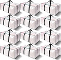 VELVETSURE 12 Pack Heavy Duty Large Moving Bags W/Backpack Straps - Strong Handles & Zippers, Storage Totes For Space Saving, Fold Flat, Alternative to Moving Box and Storage Bin, Semi-Transparent by VELVETSURE