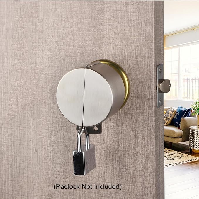 Door Knob Lockout Device Child Safety Doorknob Locking Cover Door Handle Lock,Prevents Access to Keyholes, Turing and Operating Door Knob, Stainless Steel - Image 6