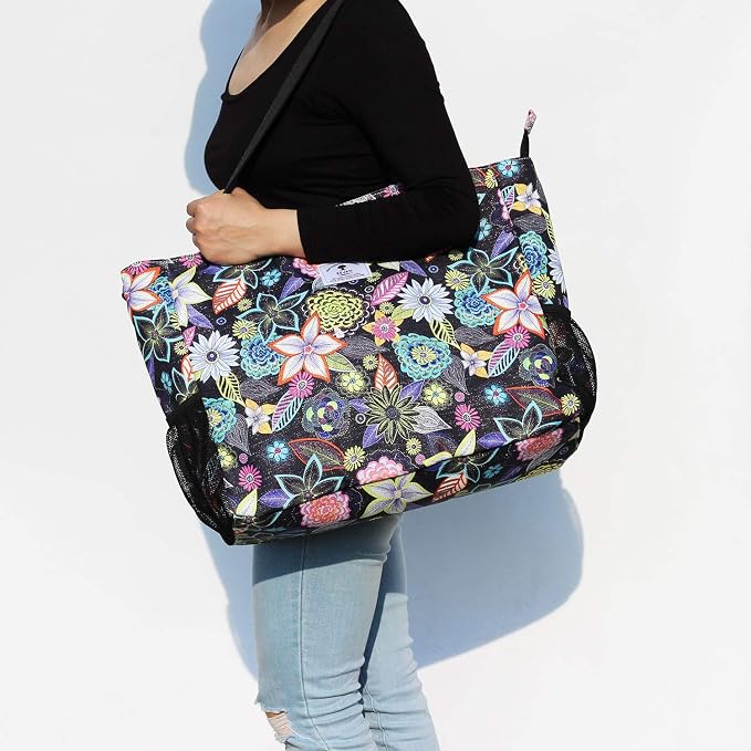 ESVAN LARGE BEACH BAG Water Resistant Lightweight 20 inch Women Oversize Tote Bag for Gym Beach Travel Pool Yoga Nurse - Image 2