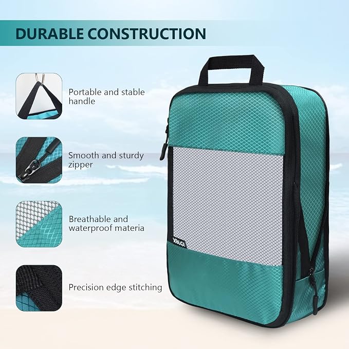 Compression Packing Cubes for Suitcases,5 Set Travel Essentials, Lightweight Luggage Organizer Bags, Travel Cubes for Carry on - Image 2