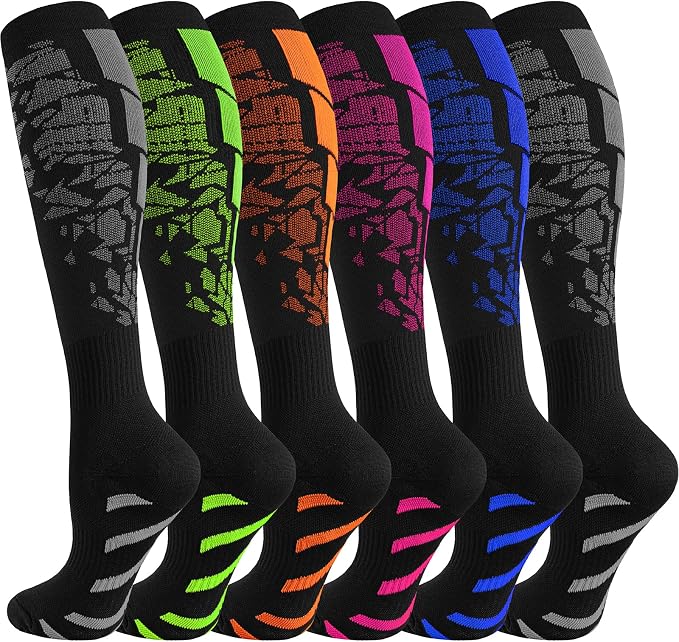 bropite Compression Socks For Women&Men,6 Pairs 20-30 mmHg Knee-High Socks | Support for Running,Nurses,Travel,Flying and pregnancy,better circulation,swelling relief,unisex all-day comfort for activity by Bropite