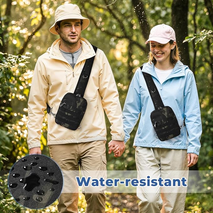 Anti Theft Sling Bag Tactical Small Shoulder Chest Crossbody Bag for Men Women with Zipper Lock RFID Blocking（camouflage） - Image 6