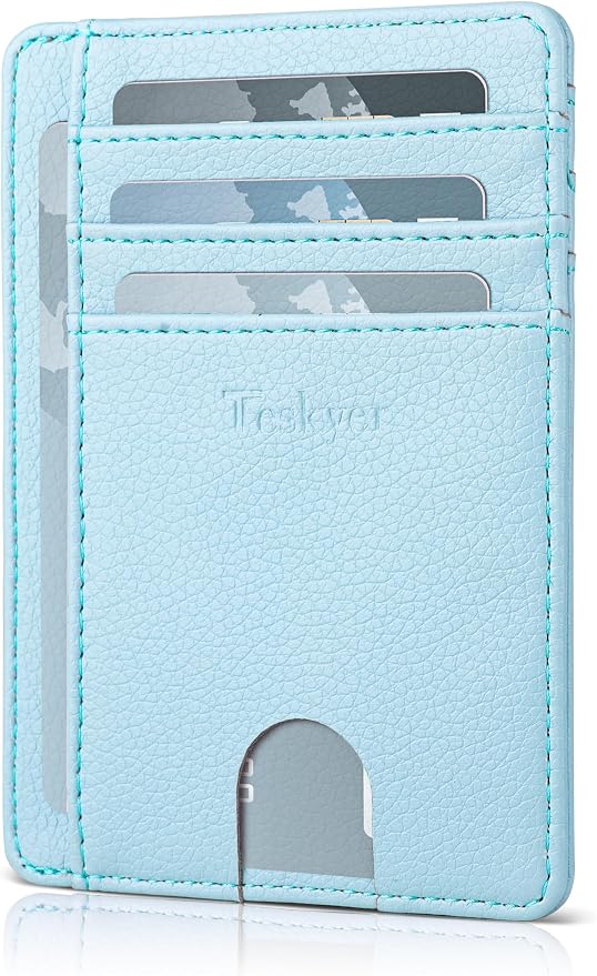 Teskyer Slim Minimalist Wallet for Men, RFID Front Pocket Card Holder | Ultra Slim Front Pocket Design, 8 Card Slots, RFID Protection, Smooth Faux Leather for Everyday Carry - Image 2