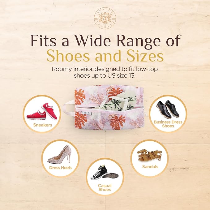 Shoe Bags for Travel - Footwear Organizer for Suitcases, Gym, Work Trips (Pink Tiger) - Image 3