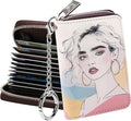 FurArt Zipper Wallet Women RFID Credit Card Holder keychain Wallet | ID Window RFID Blocking Compact Small business 15/16 slots by FurArt