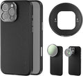 NEEWER Phone Case for 16 Pro Max, TPU/PC Protective Heavy Duty Case with 17mm Lens Mounts, 67mm Thread Filter Adapter, Nonslip Faux Leather, Compatible with iPhone 16 Pro Max MagSafe, PA084 Black by Neewer