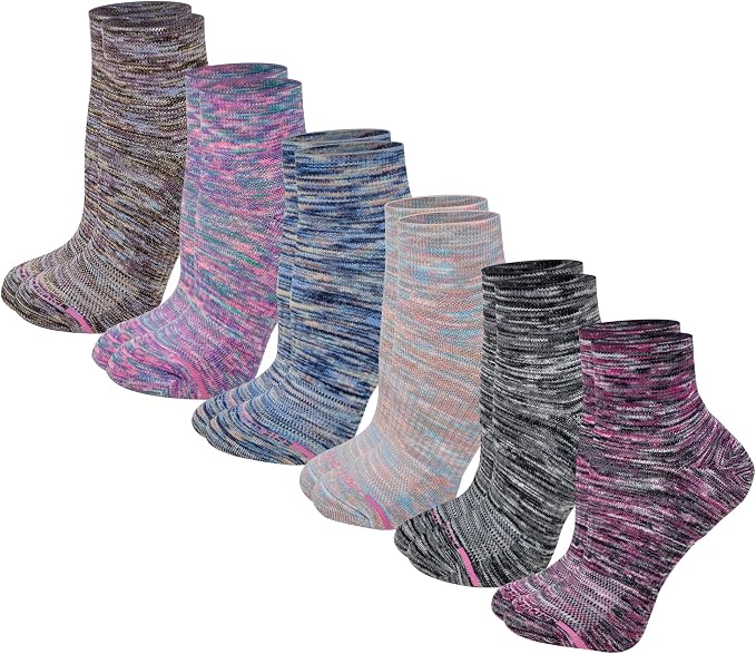 Dr. Motion Compression Quarter Socks For Women With Enhanced Cushion And Breathable Arch Support 6 Pairs - Image 6