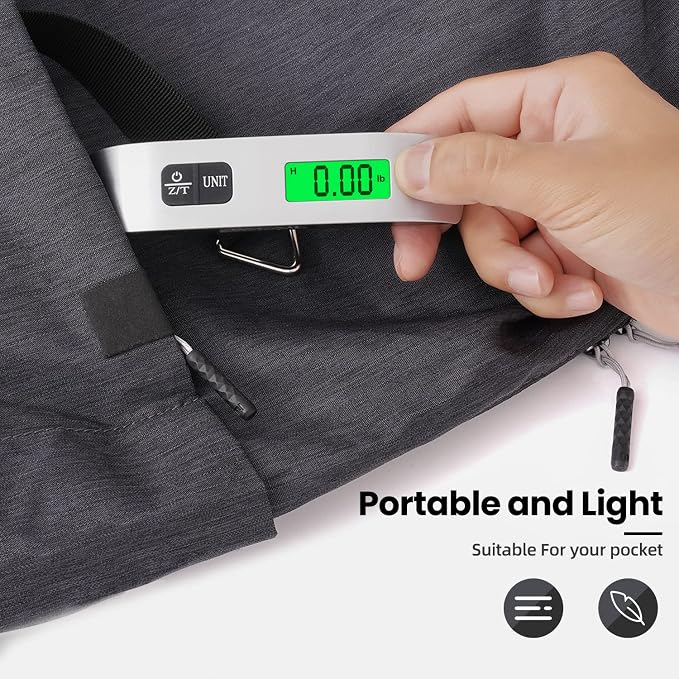 BAGAIL Digital Luggage Scale, 110lbs Hanging Baggage Scale with Backlit LCD Display, Portable Suitcase Weighing Scale, Travel Luggage Weight Scale with Hook, Strong Straps for Travelers - Image 7