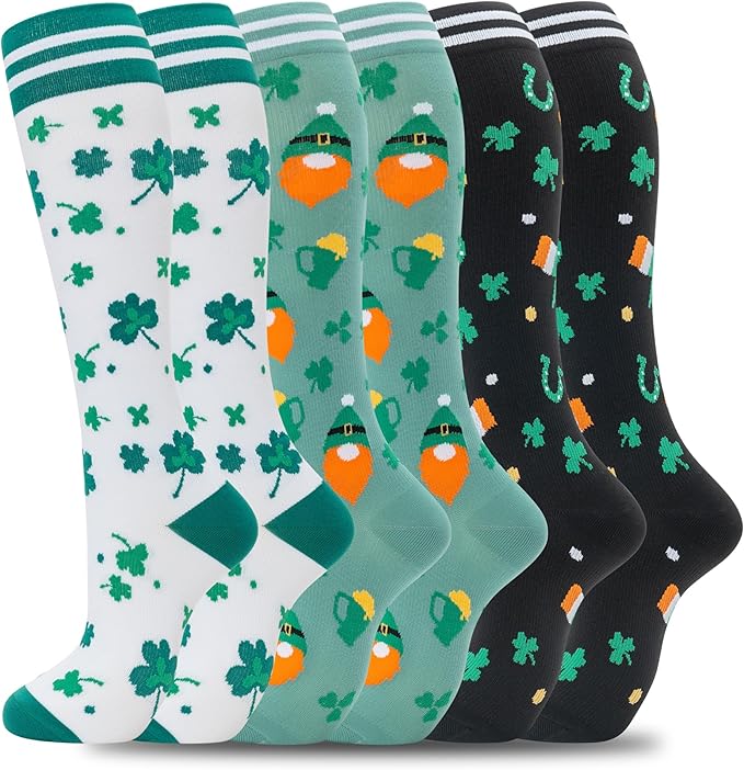 fenglaoda Compression Socks for Women Men Support Circulation 6 Pairs Socks For Nurse, Travel, Flight by fenglaoda