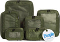 Compression Packing Cubes for Travel, 6-Pack, Olive | Solves overpacking, 6-Piece set fits most suitcases, 50% Space savings, Compression luggage organizer bags by Aerotrunk