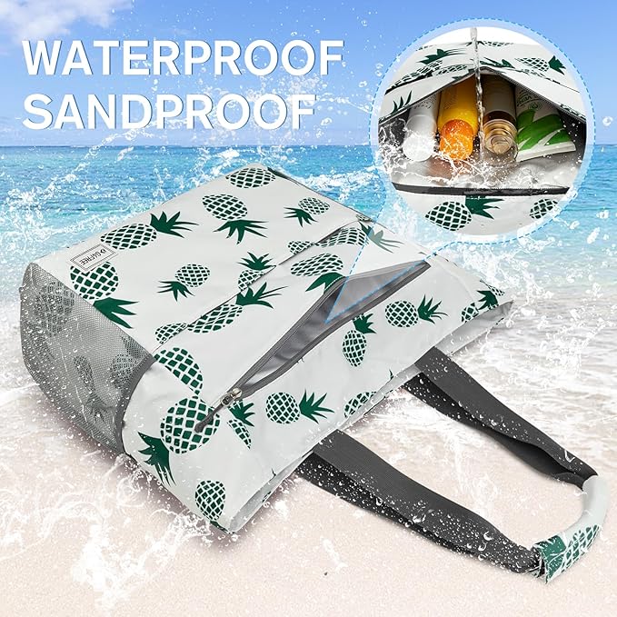 G4Free Beach Bag, Waterproof Sandproof Beach Tote Bag, Large Capacity Foldable for Women - Image 4