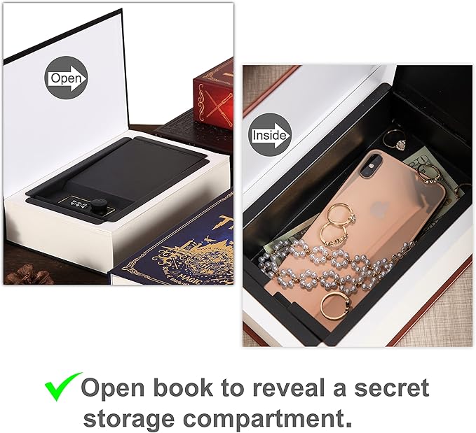 Pride and Prejudice Book Safe with Real Pages, Key Lock Metal Secret Box | Hidden safe box and hollow storage compartment for cash money. Decorative book box stash case for passport savings. - Image 5