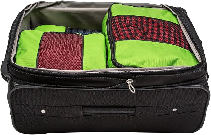 Travel Wise Packing Cubes for Travel - 5 Piece Set with Pattern Design, Lightweight Ripstop Nylon Luggage Organizers with Mesh Panel, Small Medium Large Sizes - Image 3