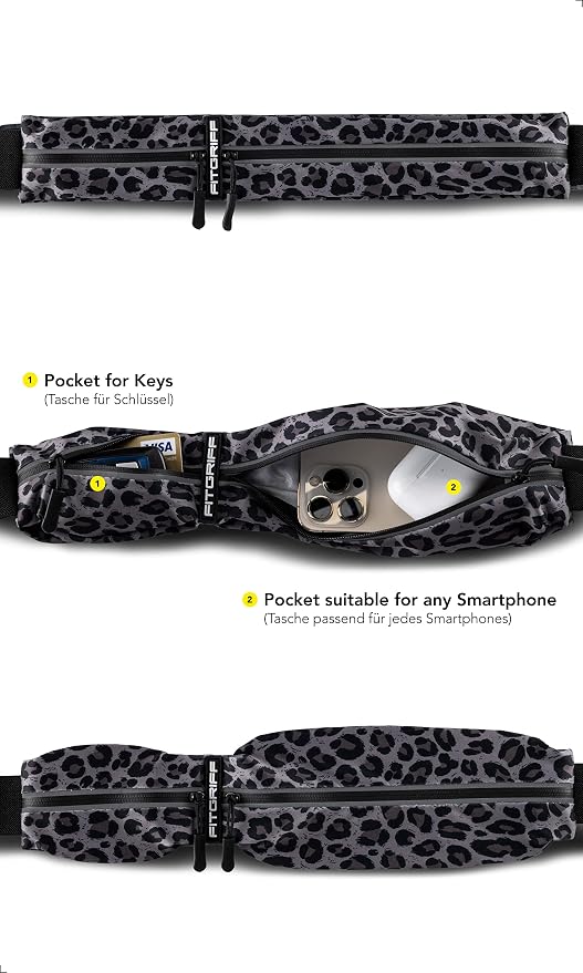 Fitgriff® Running Belt for Men & Women - Secure Jogging Pouch for Phone, Keys & Essentials - For All Cell Phones - Image 2