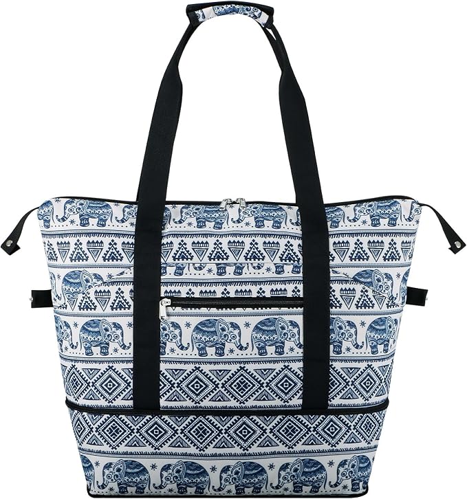 Expandable Duffel Bag for Women with Trolley Sleeve/Wet Pocket Weekender Travel Tote Large Carry On Overnight Luggage by HAWEE