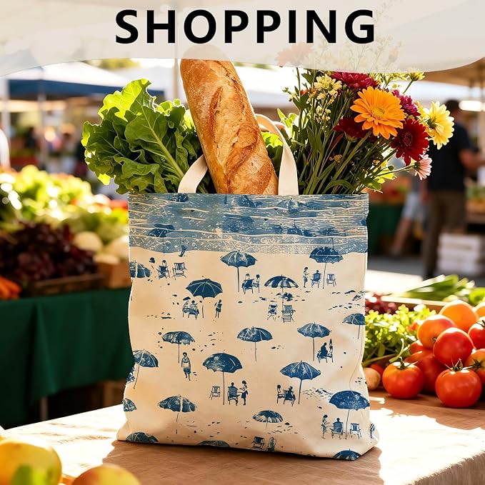 Summer Coastal Beach Canvas Tote Bag - Image 4