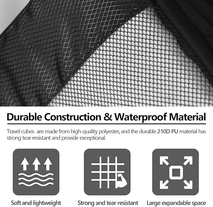 Compression Packing Cubes for Suitcases,5 Set Travel Essentials, Lightweight Luggage Organizer Bags, Travel Cubes for Carry on - Image 3