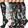 Compression Socks for Women & Men 6 Pairs | 20-30 mmHg Breathable & Moisture-Wicking Comfortable & Skin-Friendly Knee High Support Socks for Nurse, Travel, Pregnancy by OUIVIAL