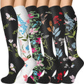 Compression Socks for Women & Men 6 Pairs | 20-30 mmHg Breathable & Moisture-Wicking Comfortable & Skin-Friendly Knee High Support Socks for Nurse, Travel, Pregnancy by OUIVIAL