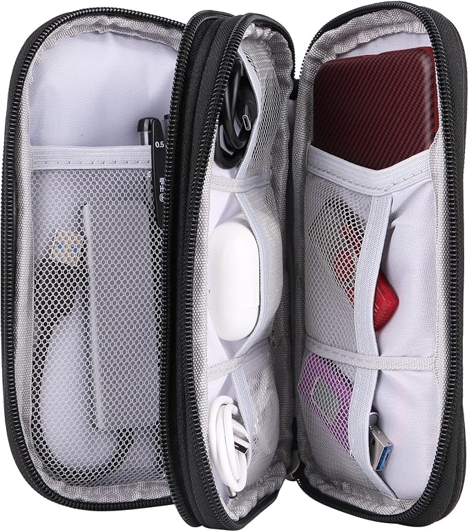 Travel Cable Organizer - Electronics Accessories Bag-Black - Image 6