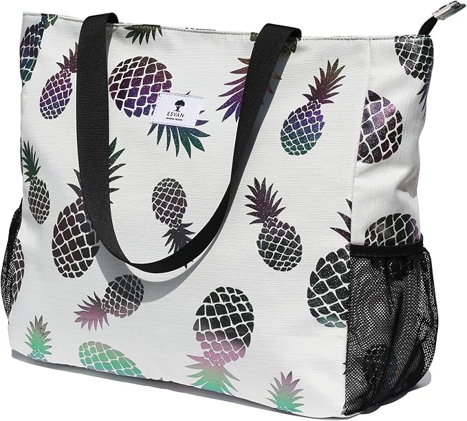 ESVAN LARGE BEACH BAG Water Resistant Lightweight 20 inch Women Oversize Tote Bag for Gym Beach Travel Pool Yoga Nurse - Image 9