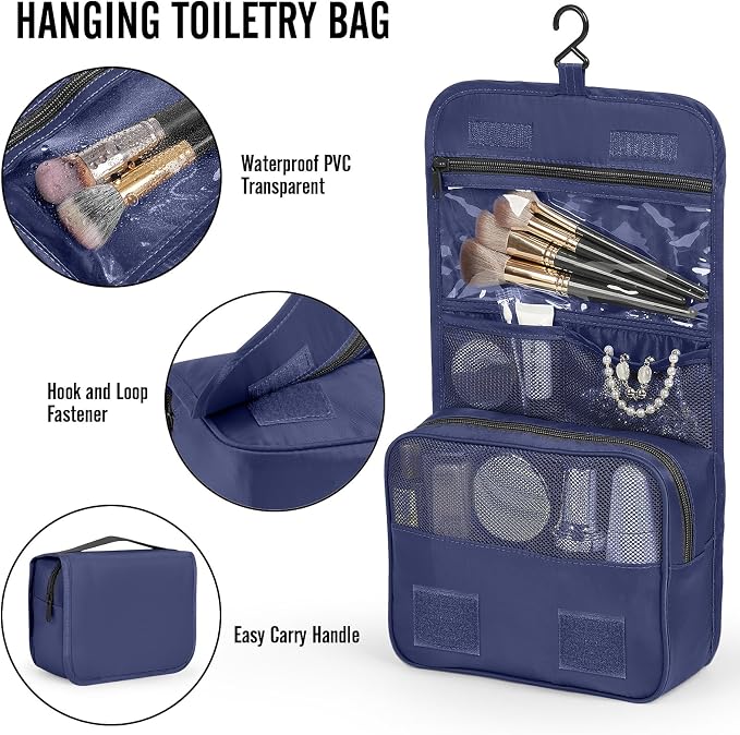 Veken 10 Set Packing Cubes for Travel Essentials,Anti-Wrinkle Buckled Suitcase Organizer for Shoe & Toiletry Bag,Carry On Luggage Bag with 99+ Count Mesh Holes for Airplane & College Dorm Accessories - Image 3
