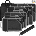 8 Set Compression Packing Cubes for Travel, Expandable Luggage Organizer with Shoe Bag & Laundry Bag - Lightweight Suitcase & Backpack Travel Essentials (Black) by Unknown