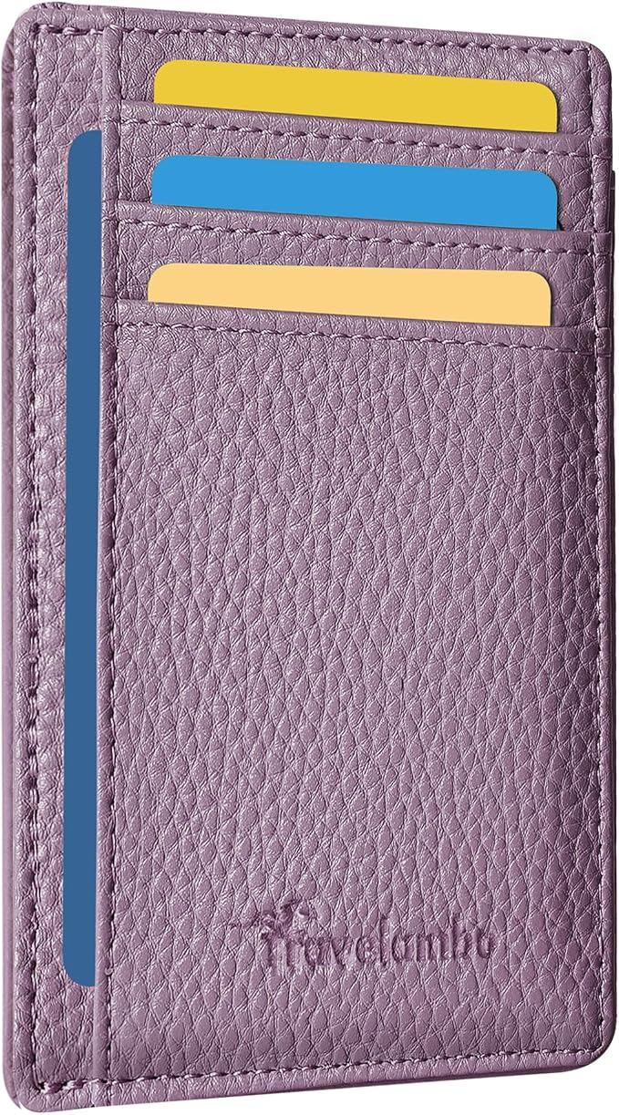 Travelambo Front Pocket Minimalist Leather Slim Wallet RFID Blocking Medium Size - Image 7
