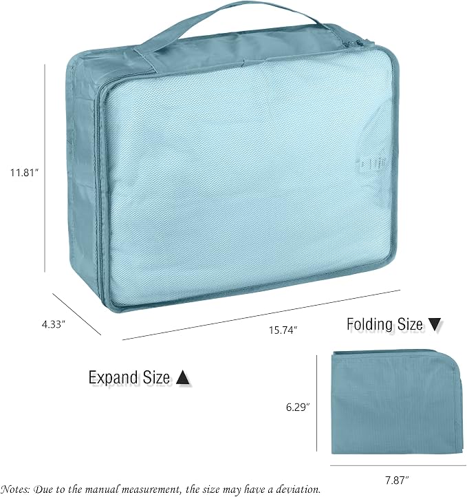Packing Cubes Set, 2 Pcs Packing Organizers Set for Suitcases (Grey blue) - Image 3