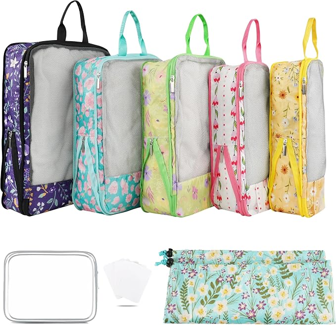 7 Pcs Compression Packing Cubes Travel for Suitcases, Luggage Organizer Lightweight Storage Bags Set for Backpack Travel- Packaging Cubes for Carry-Ons and Storage by Hitanfe