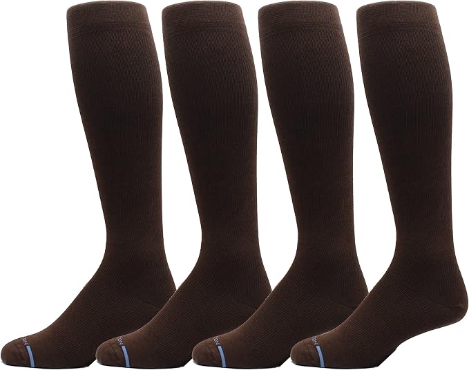 Dr. Motion 4 Pairs Men's Athletic Traveler Graduated Compression Knee High Socks by Dr.+Motion