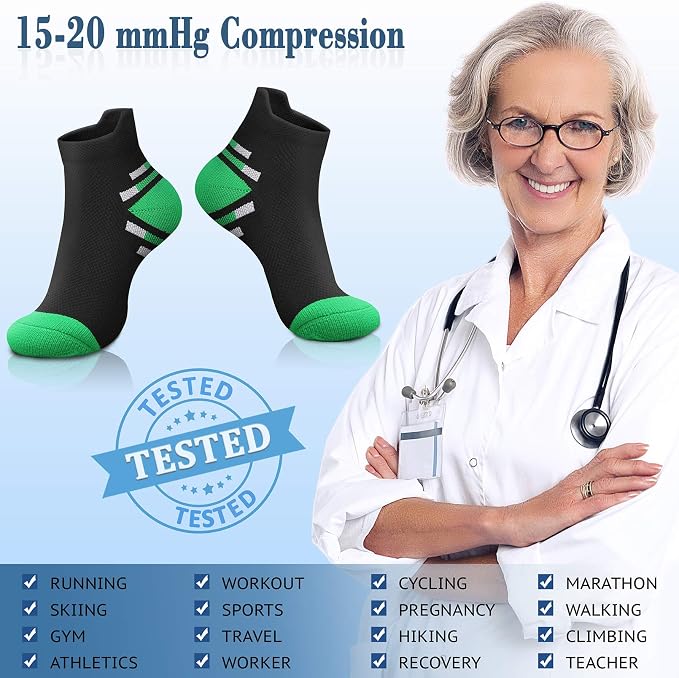 CHARMKING Compression Socks for Women & Men Circulation 15-20 mmHg is Best for Athletic Running Cycling Nurse Daily Wear - Image 5
