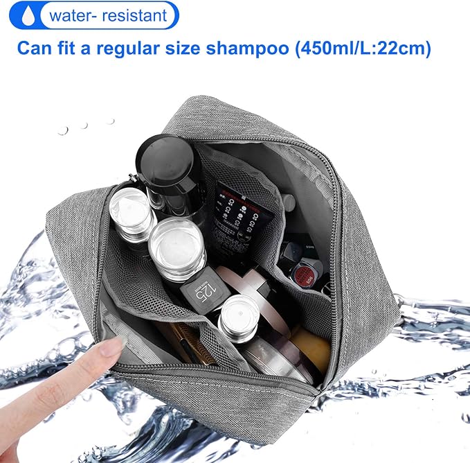 E-Tree Makeup Bag, Big Travel Make up Pouch, Zipper Large Cosmetic Brush Skin Care Case, Toiletry Bags for Traveling Women Man,Tech Electronic Organizer,Small Canvas Storage for Personal Items,Grey - Image 2
