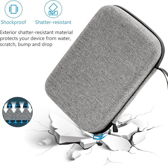 ProCase Hard Travel Electronic Organizer Case for MacBook Power Adapter Chargers Cables Power Bank Apple Magic Mouse Apple Pencil USB Flash Disk SD Card Small Portable Accessories Bag - Image 4