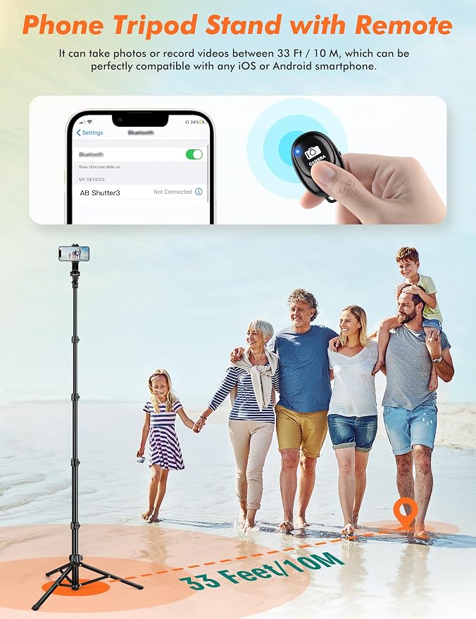71" Tripod for iPhone, Phone Tripod Selfie Stick with Remote | Cell Phone Stand & Tall Travel Tripod for Recording Video Selfie Photo, Compatible with iPhone 17 16 15 14 Pro Max 13 Android - Image 3